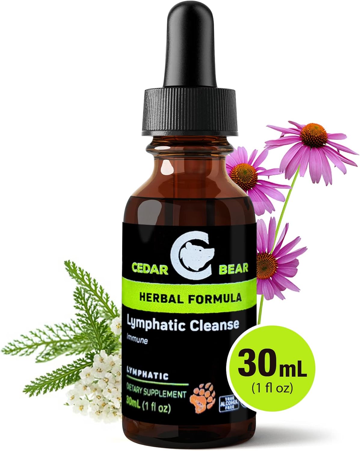 Lymphatic Cleanse Immune Support Supplement, Alcohol-Free Liquid Herbal Supplements, 1 fl oz D633621