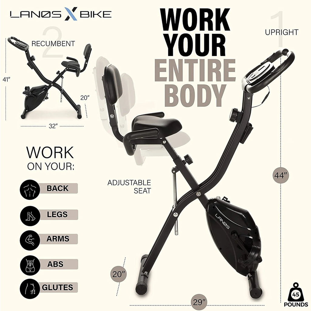 Foldable Exercise Bike Black W38293