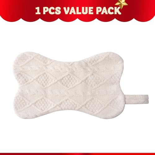 Knit White Bone Shape Christmas Dog Stocking J41815