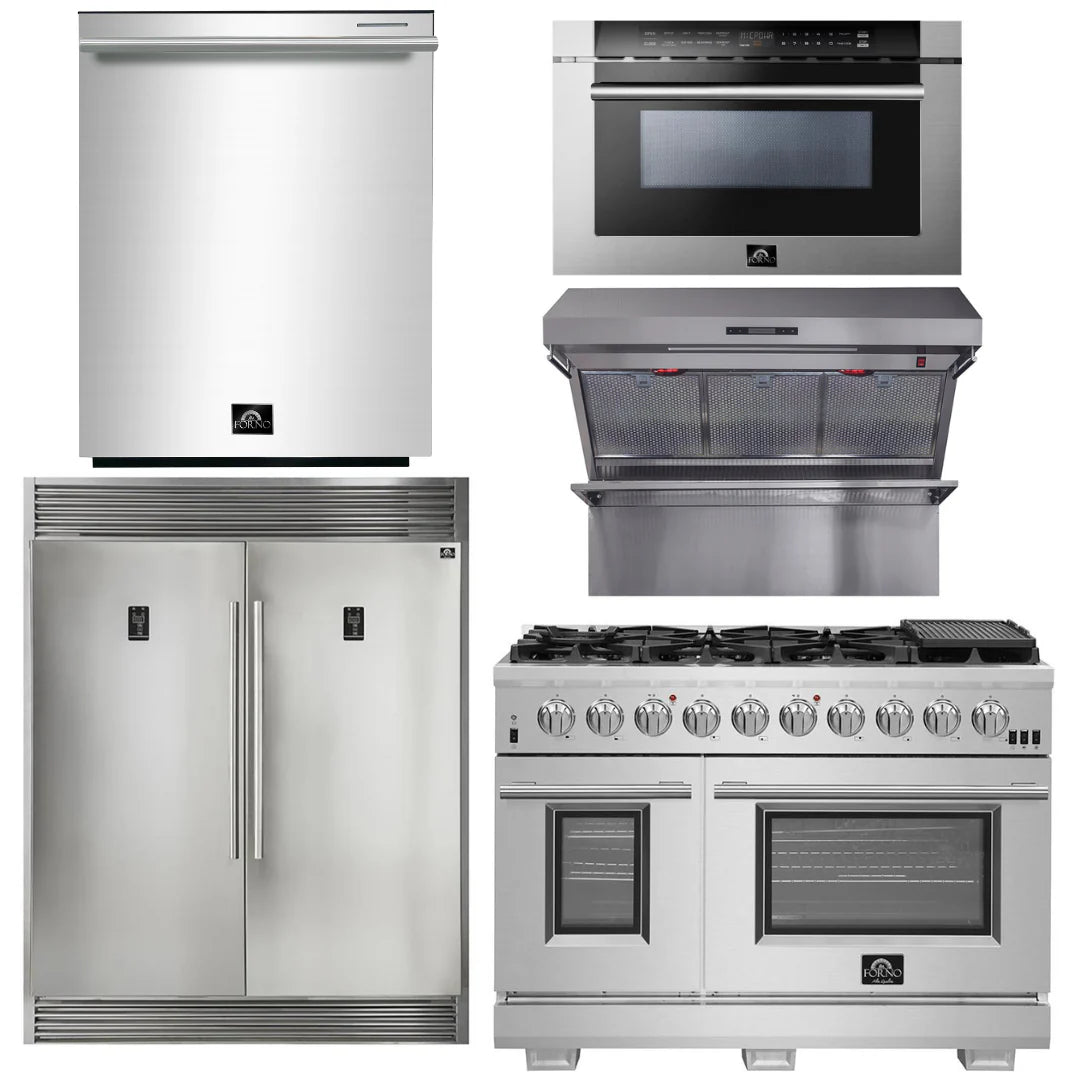 48 Gas Range, Wall Mount Range Hood, Refrigerator, Microwave, Dishwasher Y249516