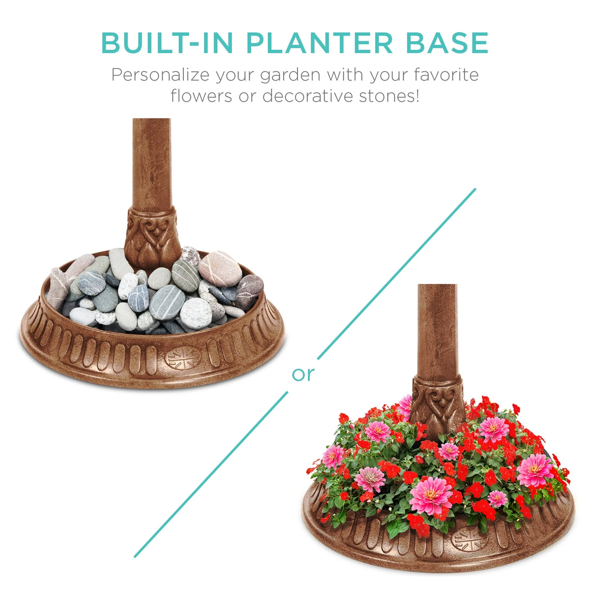 Solar Outdoor Bird Bath Pedestal Fountain O161451