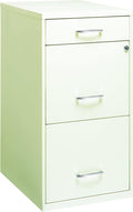 18 Deep 3 Drawer Steel File Cabinet in White X76055