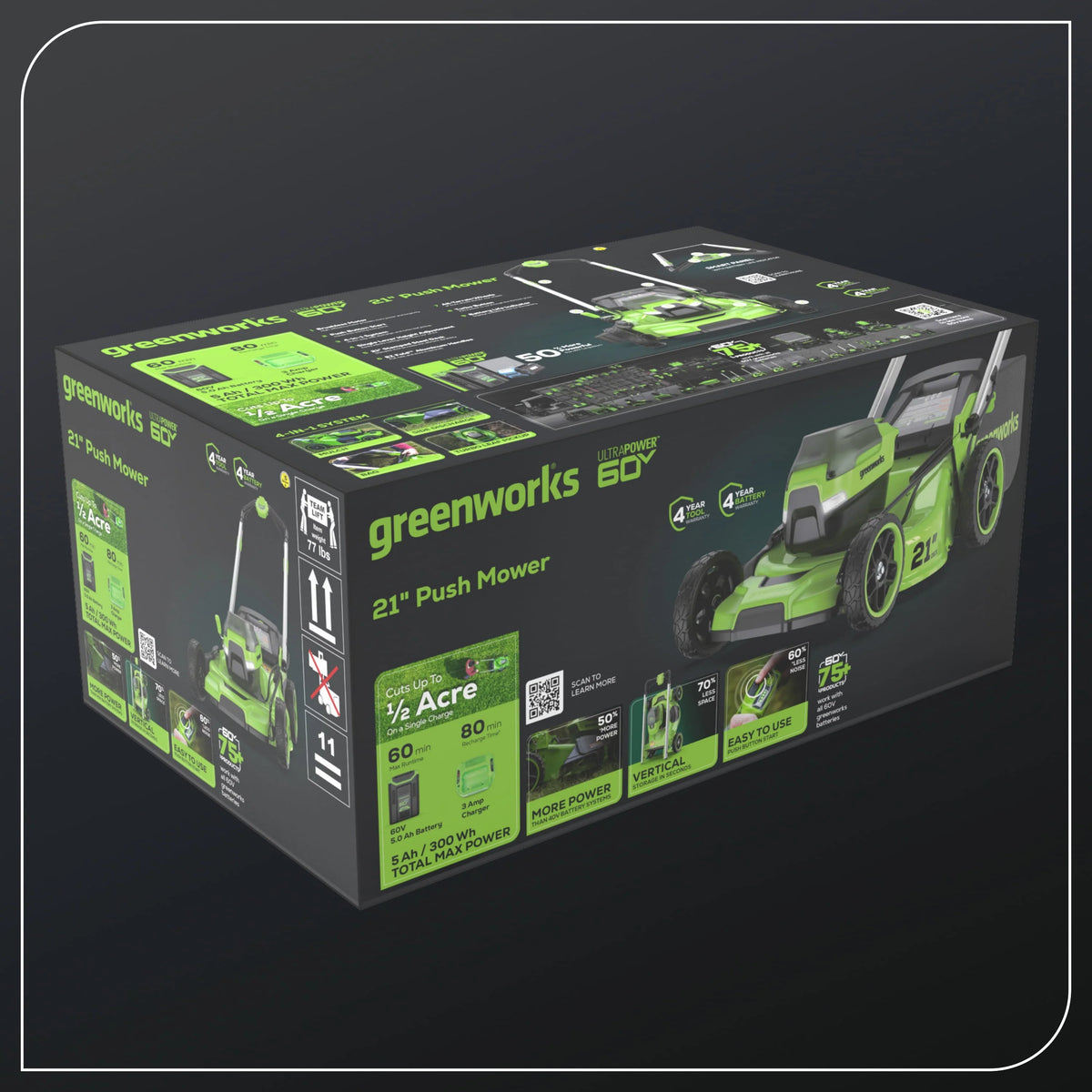 60V 21 Push Lawn Mower with Battery & Charger U91474