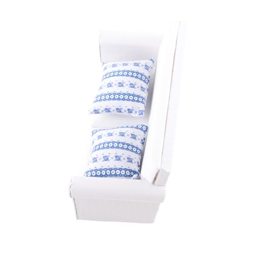 Miniature 2-Seat Sofa with Blue Flower Pattern Cushion K827323