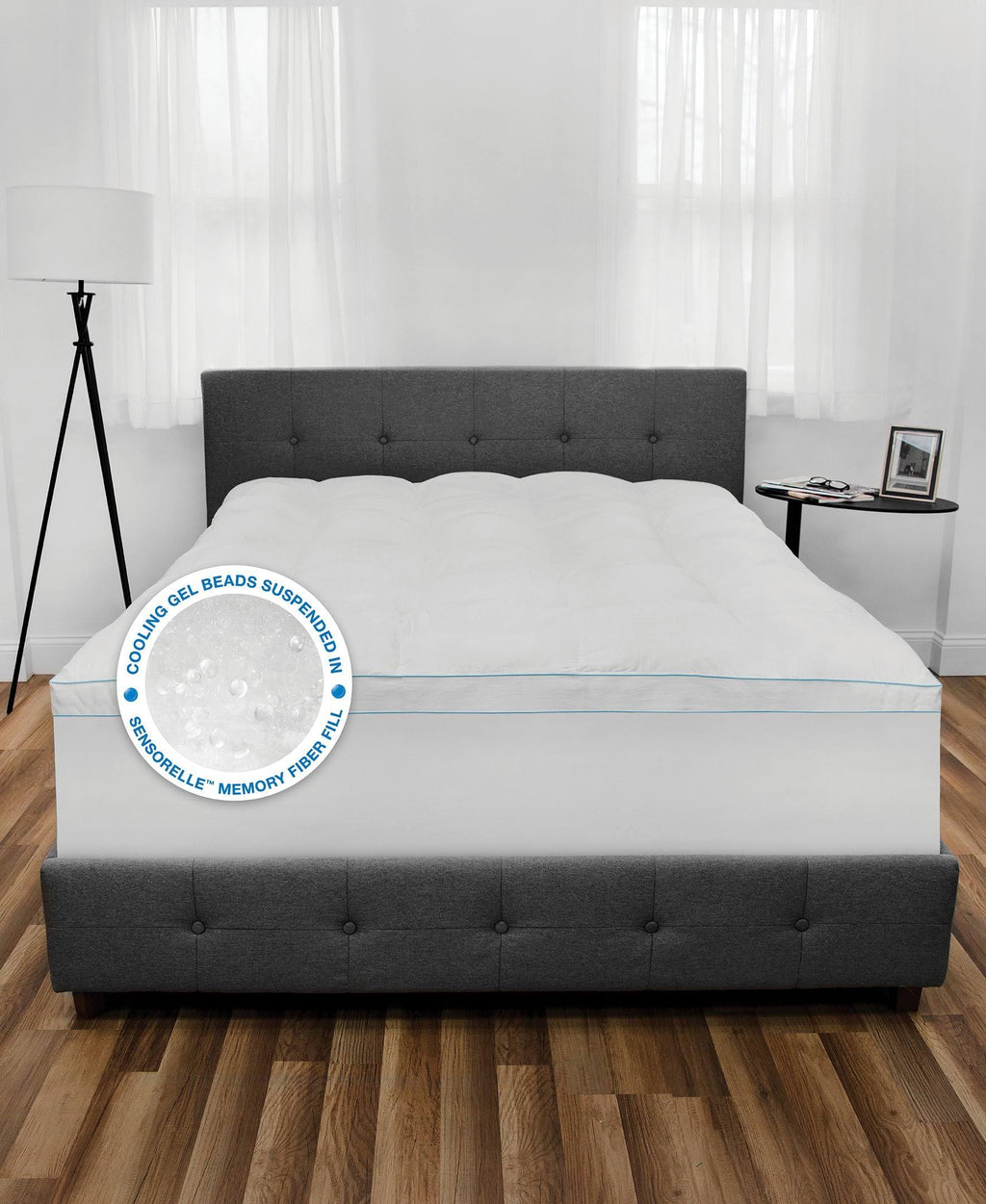 White Full Fiberbed with Cooling Gel Beads P50081