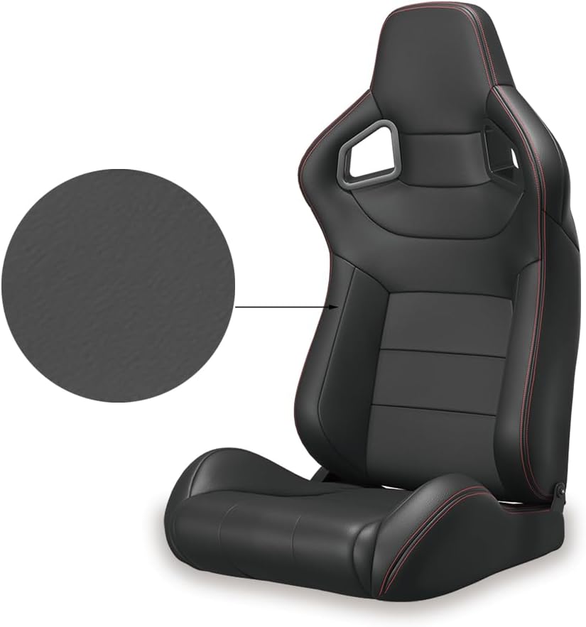 Red Stitch PVC Leather Racing Seats X7389