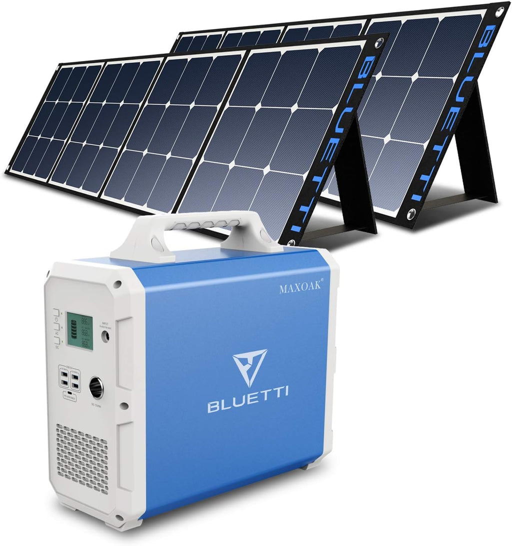 2400wh Solar Generator with 2 200W Foldable Solar Panels E420