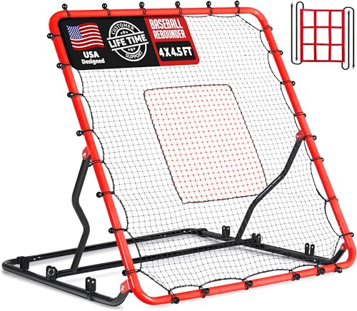 4x4.5FT Adjustable Baseball Rebounder Net with 2 Strike Zones V1685