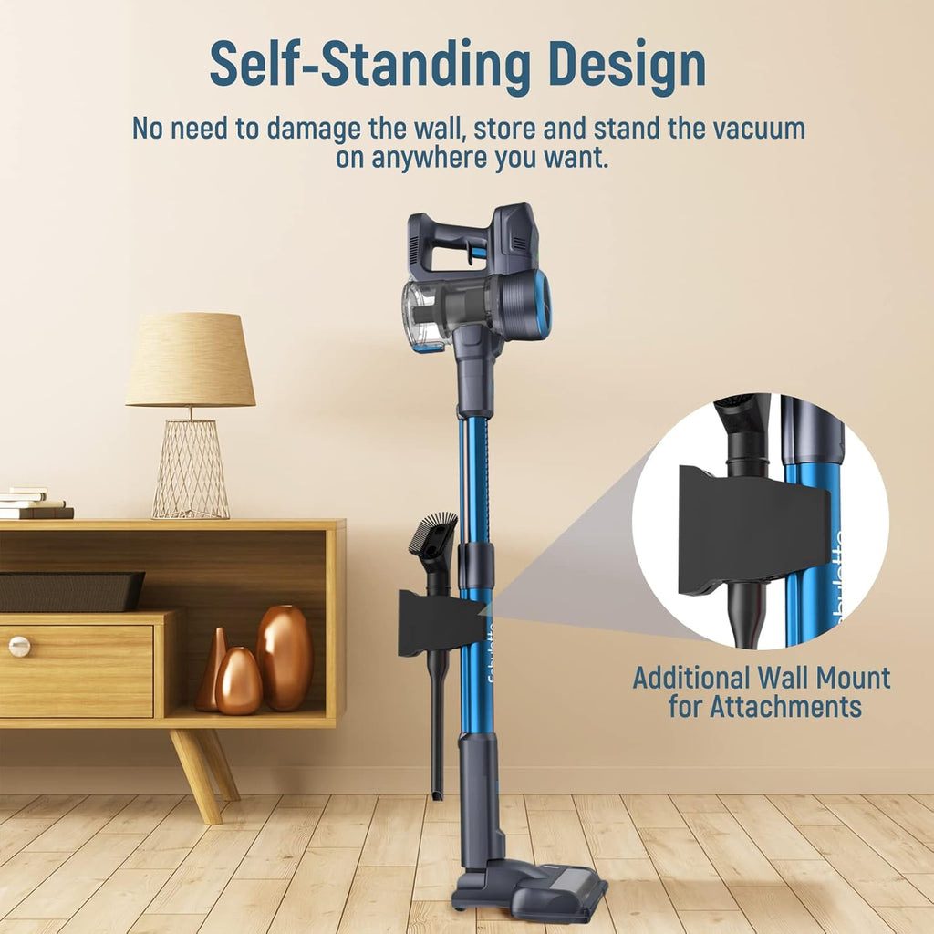 Cordless Stick Vacuum Cleaner, 24Kpa 250W, 6-in-1 Rechargeable, 45 Min Runtime, Blue S782
