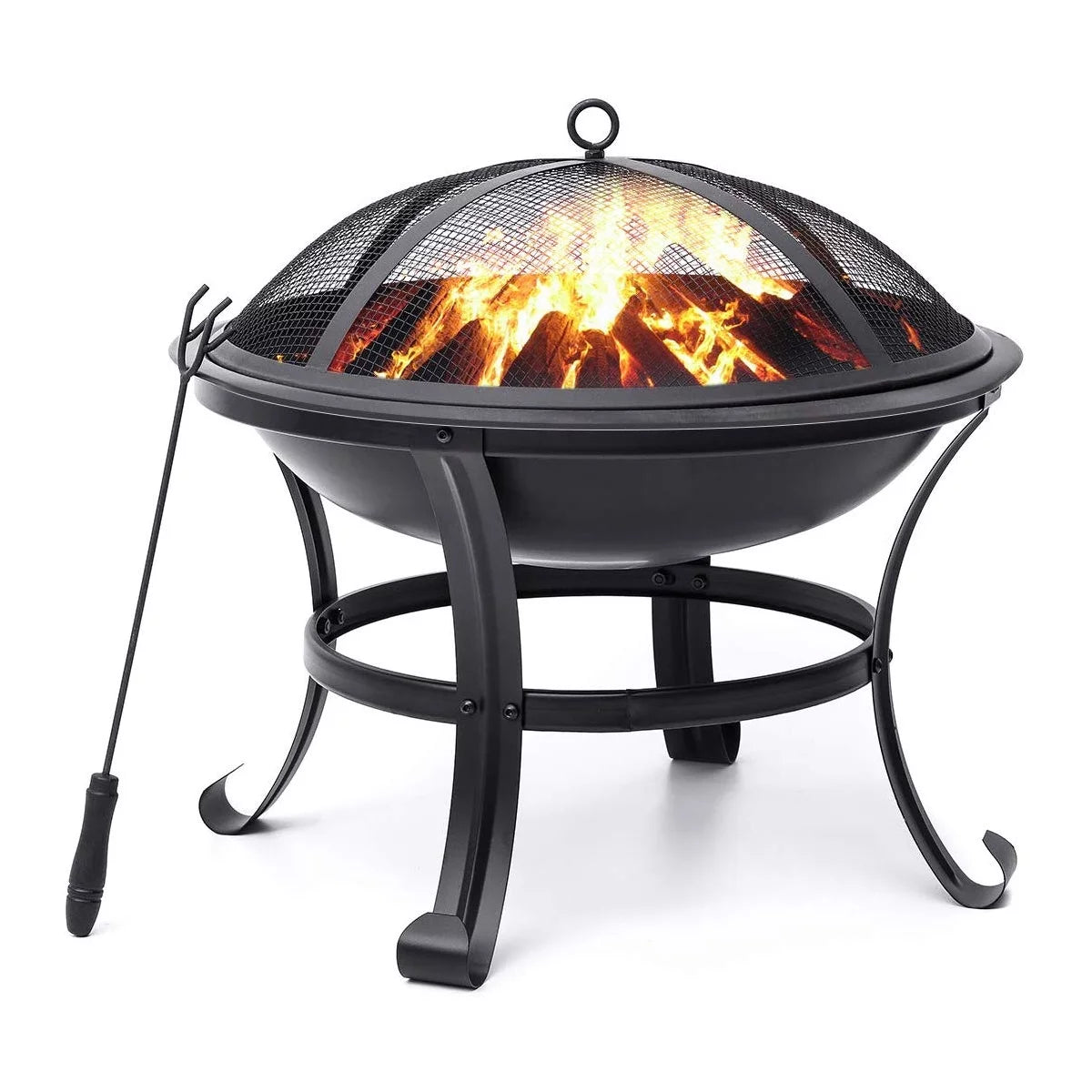 22 inch Portable Wood Burning Fire Pit with Spark Screen G85358