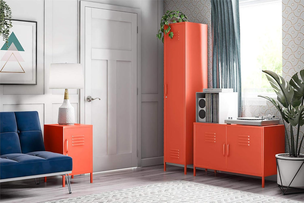 Orange Metal Locker End Table K6847
