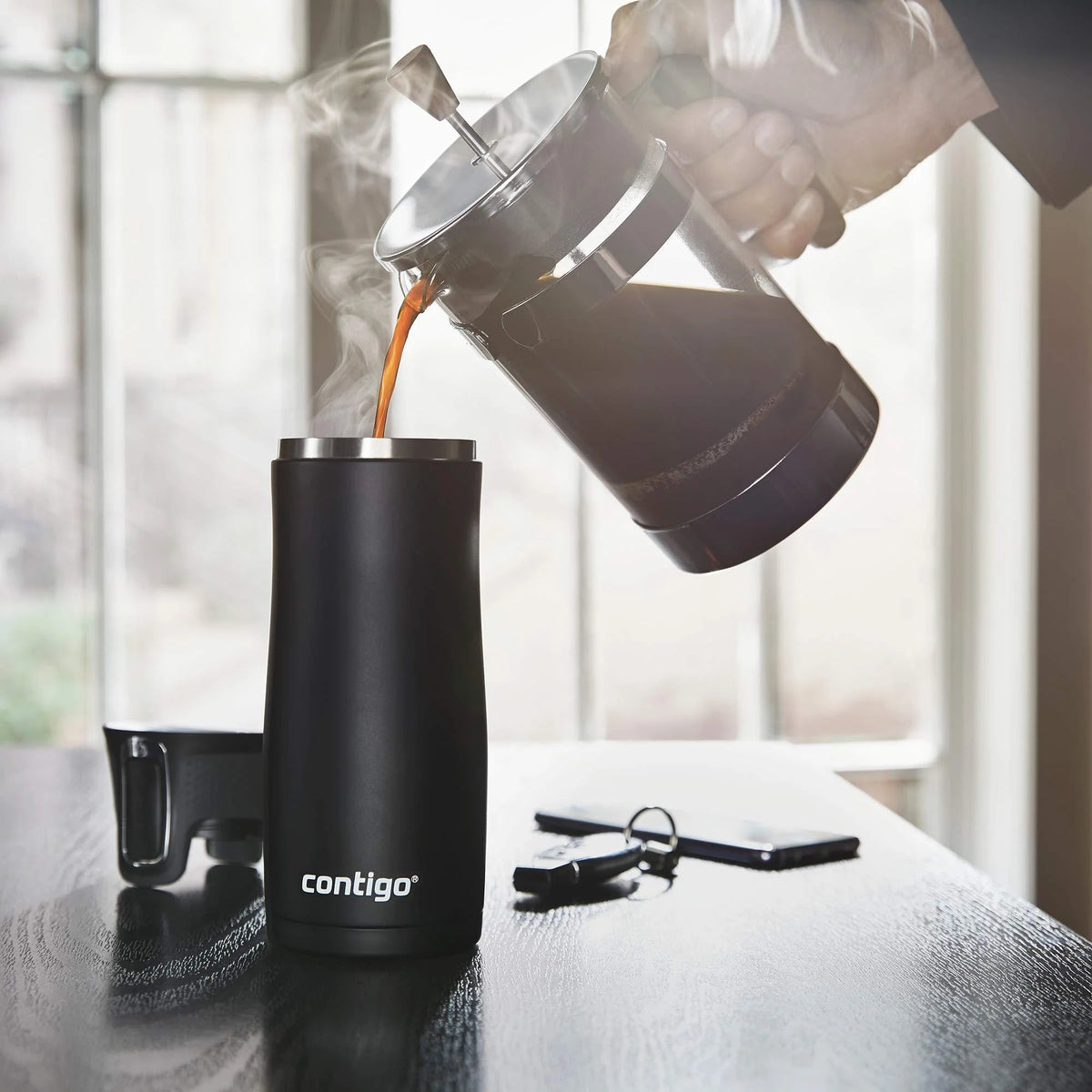 16 Oz Stainless Steel Travel Mug, 2-Pack F29931