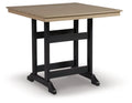Black HDPE Patio Counter Table with Umbrella Hole O5578