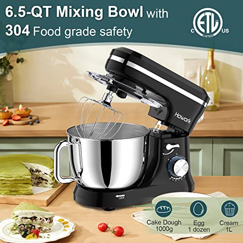 Blue Electric Stand Mixer with 6.5QT Stainless Steel Bowl C6130
