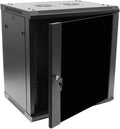 12U 19-Inch Wallmount Server Network Rack with Locking Glass Door Black M670
