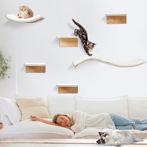 Cat Wall Shelves with Hammock and Perch F3507