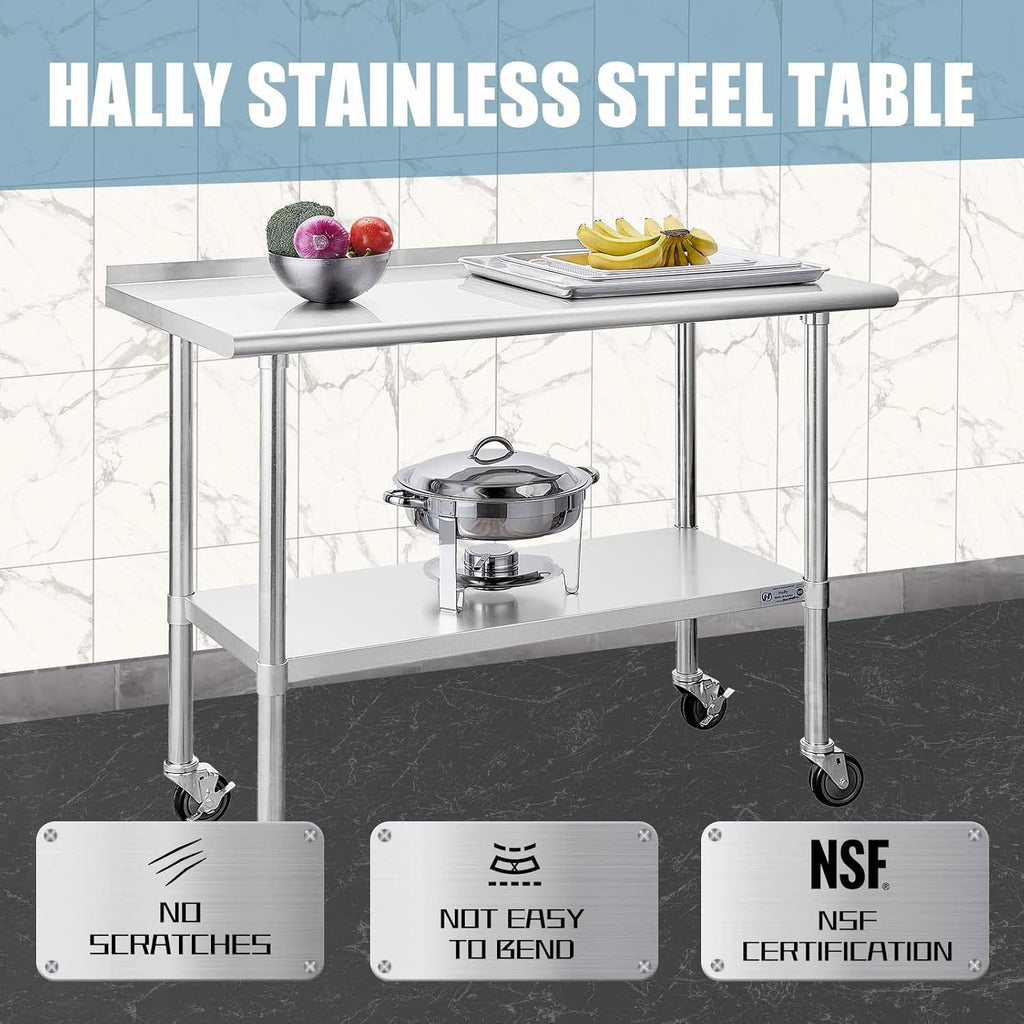 Stainless Steel Table with Caster Wheels T2382