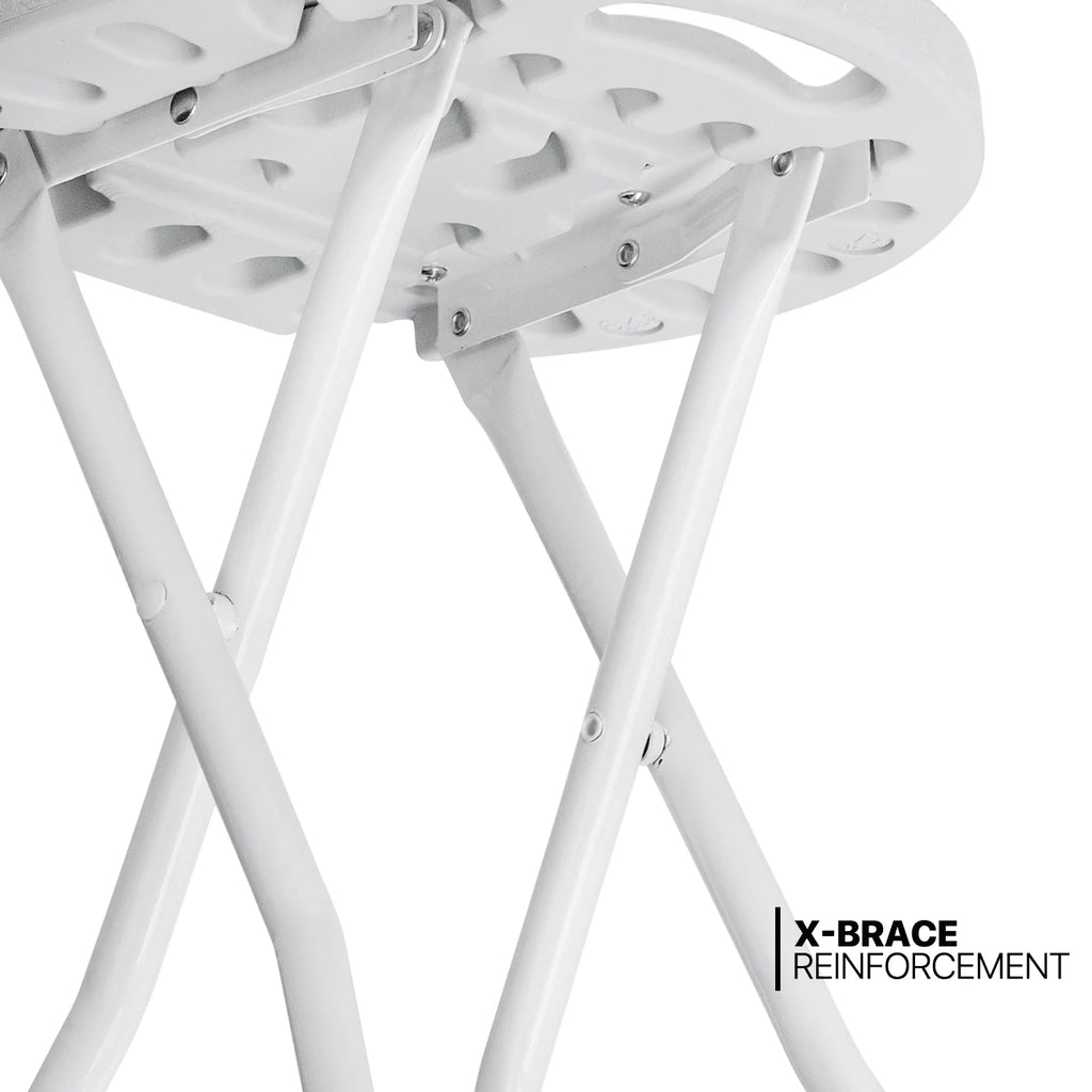 7 Pieces 5 FT Folding White Round Table and Chair Set P2270