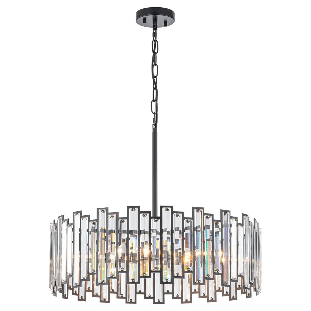 6-Light Crystal Industrial Chandelier H725