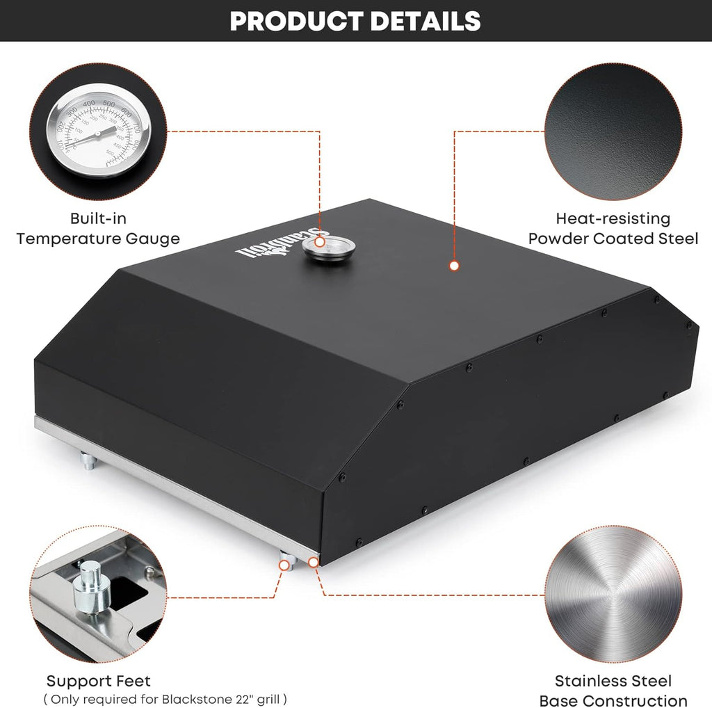 Outdoor Pizza Oven with Temperature Gauge, 17.3 in. x 12 in. Pizza Stone Q165470