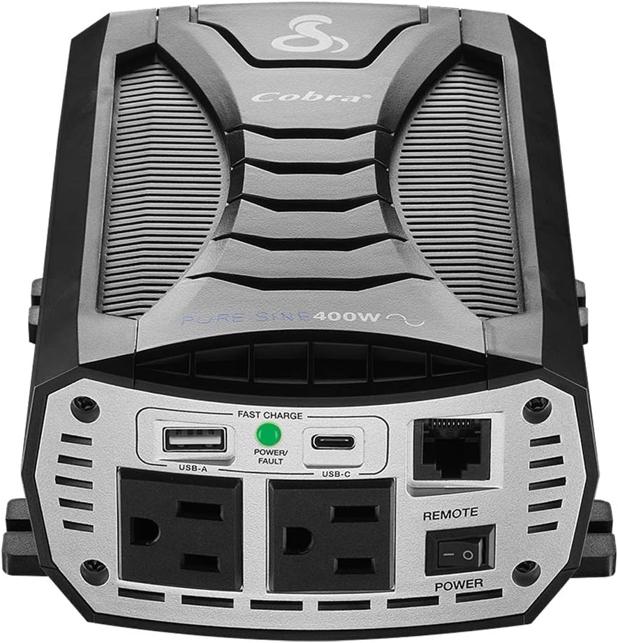 500W Portable Car Power Inverter with 2 AC Outlets and USB Ports J43332