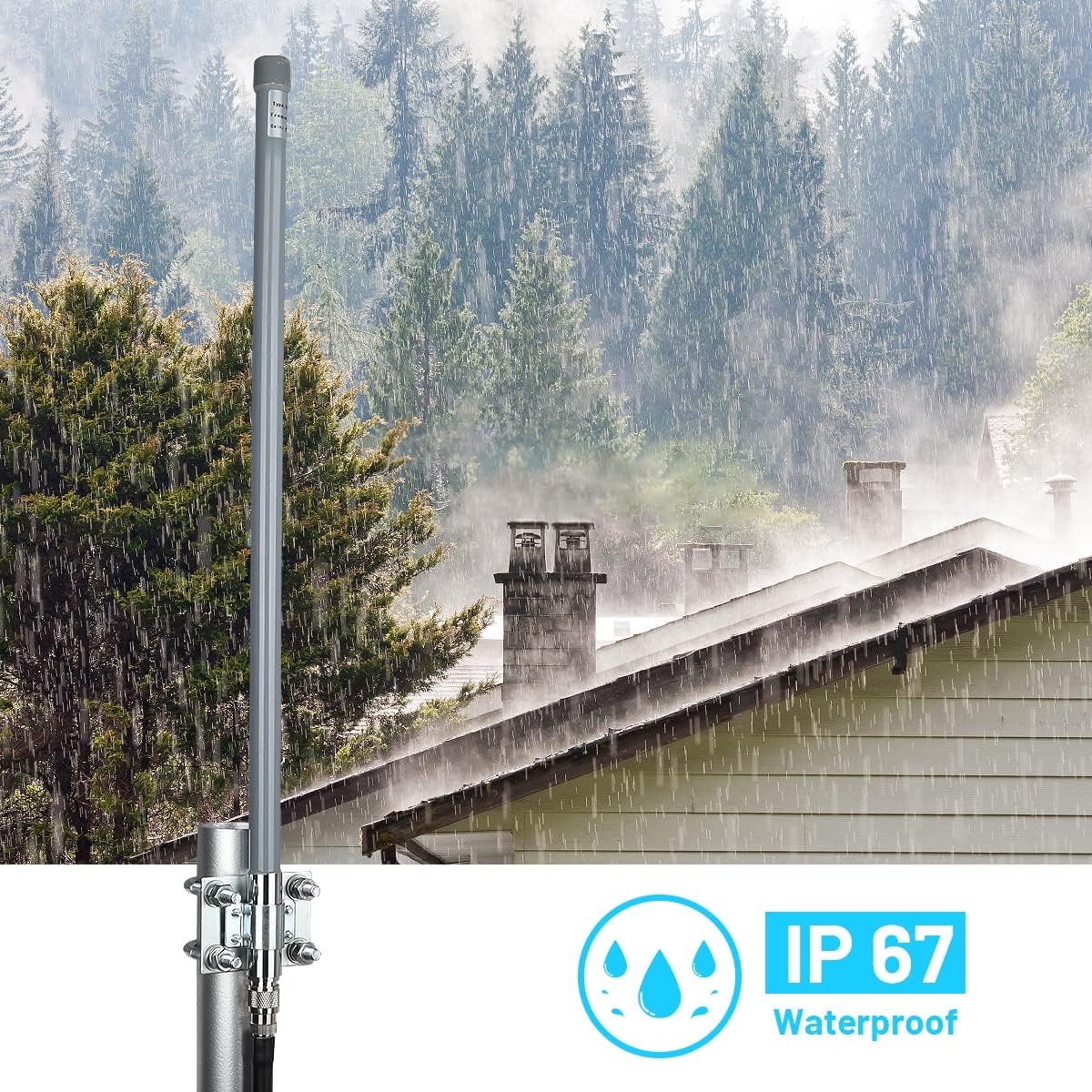 5 dBi LoRa Antenna 915Mhz Outdoor Omni-Directional Antenna with KMR240 Cable and Adapter Y275346