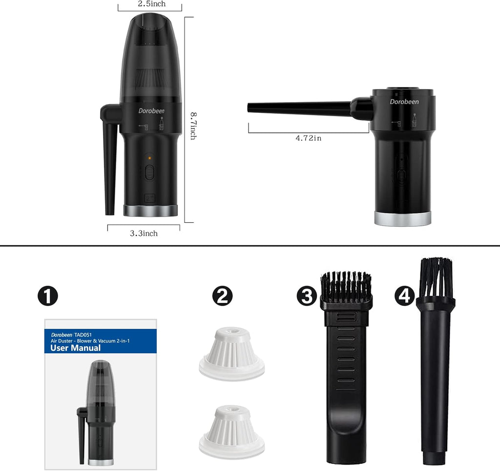 Cordless 2 in 1 Air Duster & Vacuum, 77000 RPM, 10000 PA, Pack of 2 G6179