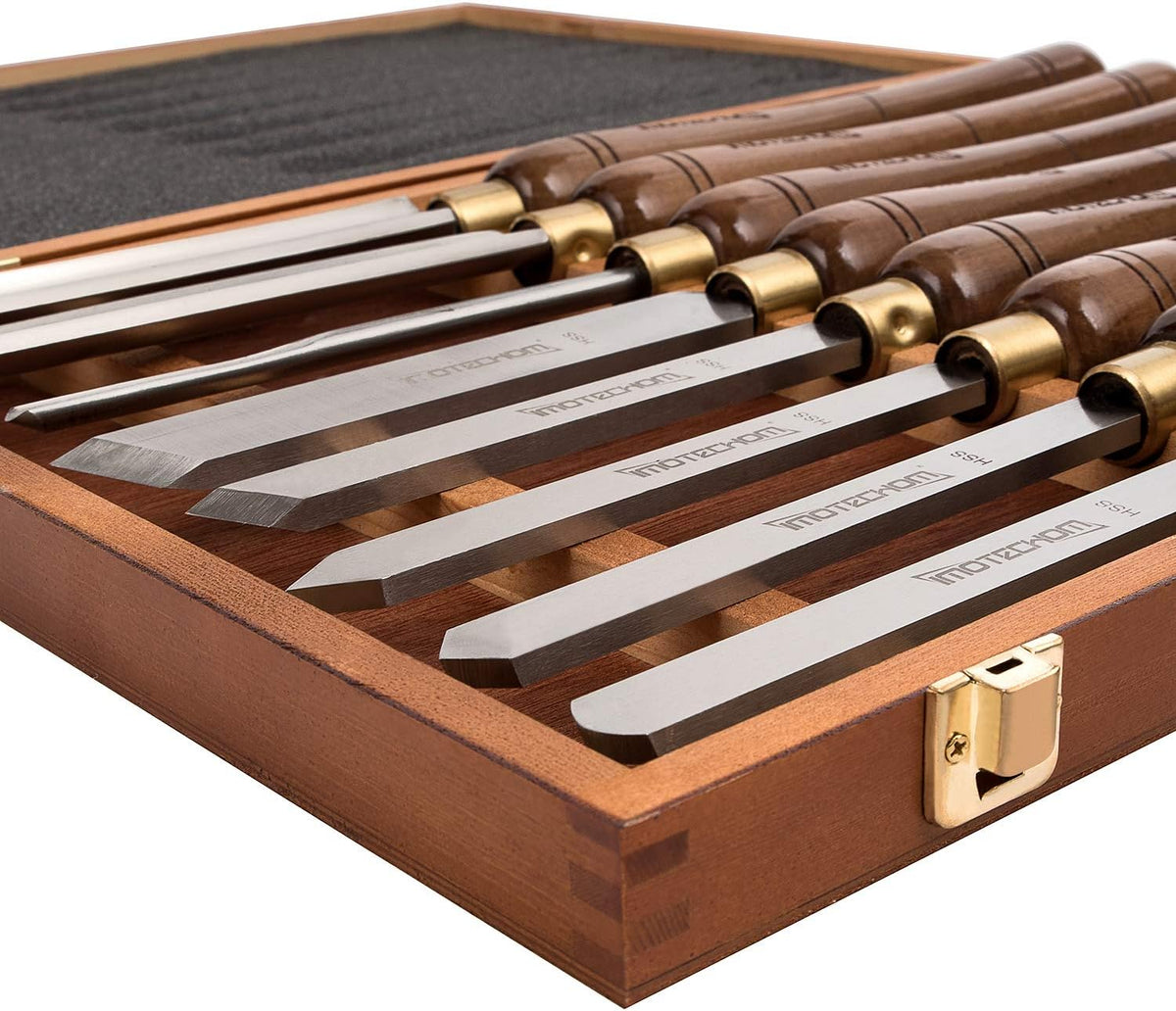 8-Pieces HSS Wood Turning Tools Lathe Chisel Set with Walnut Handle G108