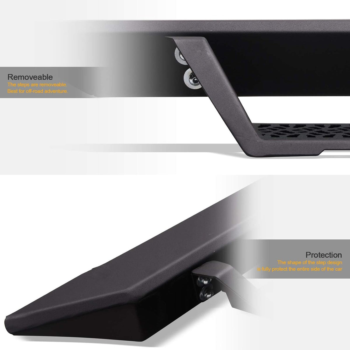 Matte Black Modular Drop Step Side Nerf Bars Rail Running Boards X733373