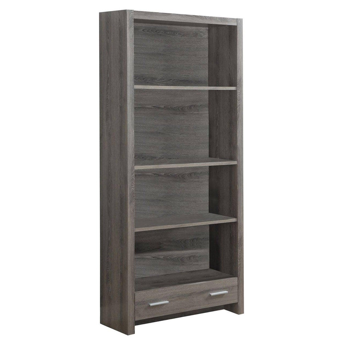 Dark Taupe Bookcase with Storage Drawer W3102