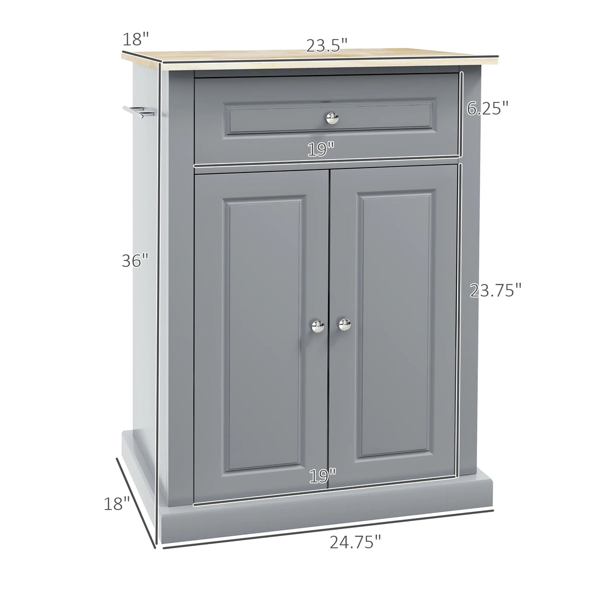 Rolling Kitchen Island Cart with Drawer and Adjustable Shelf C2054