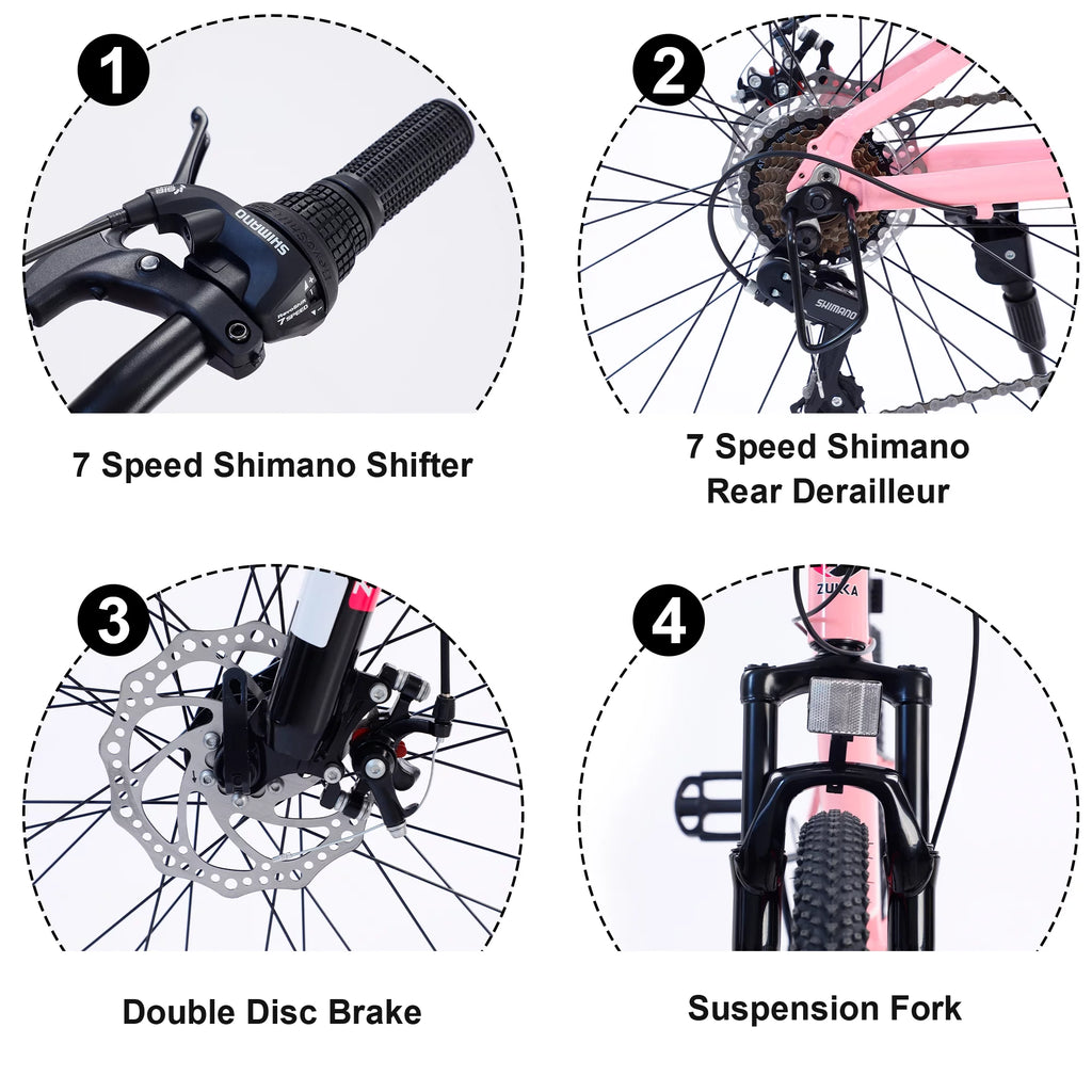 24 Inch 7 Speeds Aluminium Alloy Kids Mountain Bike J7755