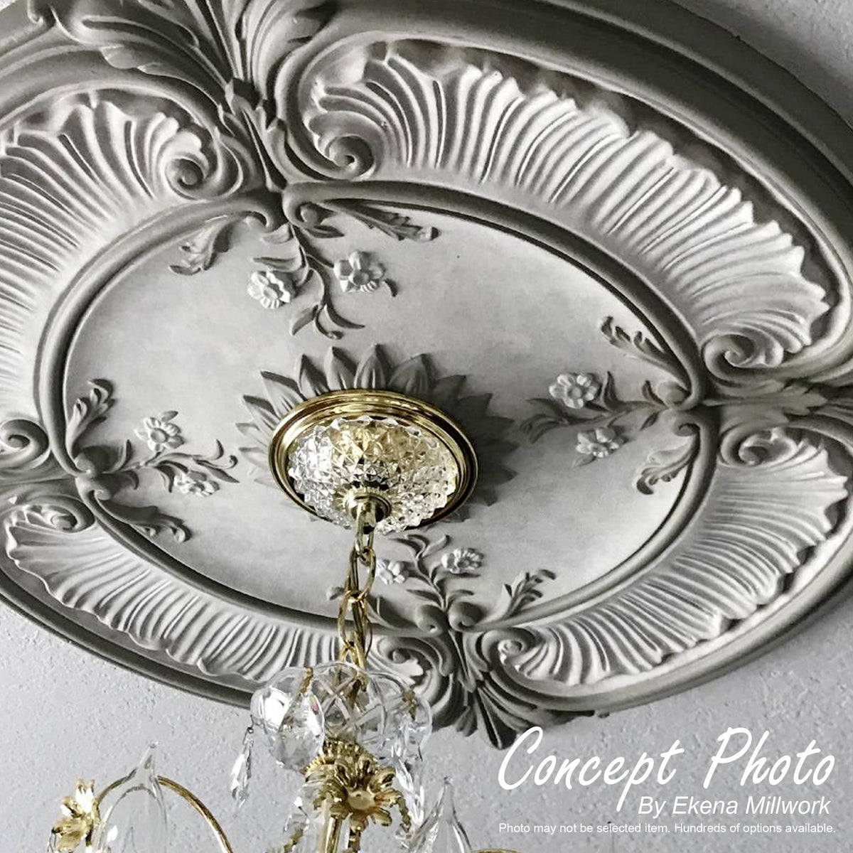 12 1/4x22OD x 4x22ID x 1 1/8x22P Hand-Painted Ceiling Medallion M960301