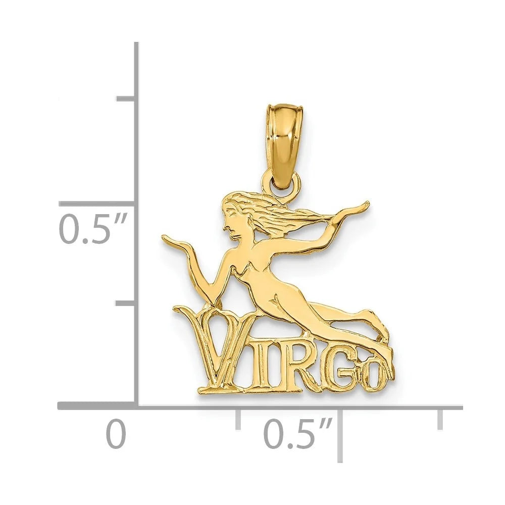 14k Yellow Gold Virgo Zodiac Charm S30418