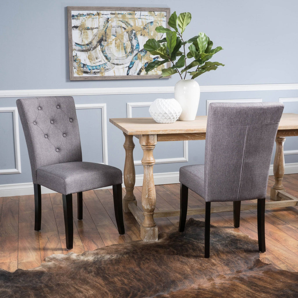 Deep Purple Fabric Dining Chair (Set of 2) O436