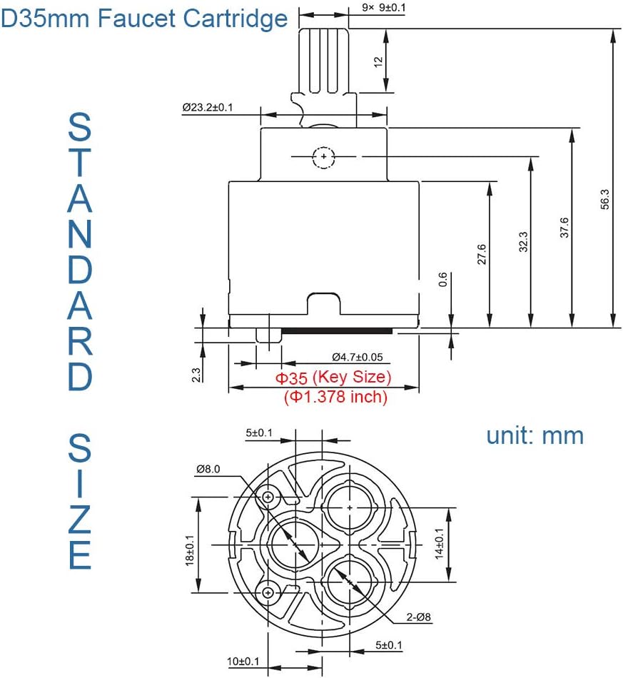 35mm Ceramic Faucet Cartridge Replacement R656