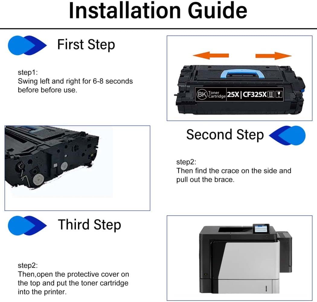 Black 1-Pack CF325X Toner Cartridge for HP Enterprise M806 M830 Series Printer F150