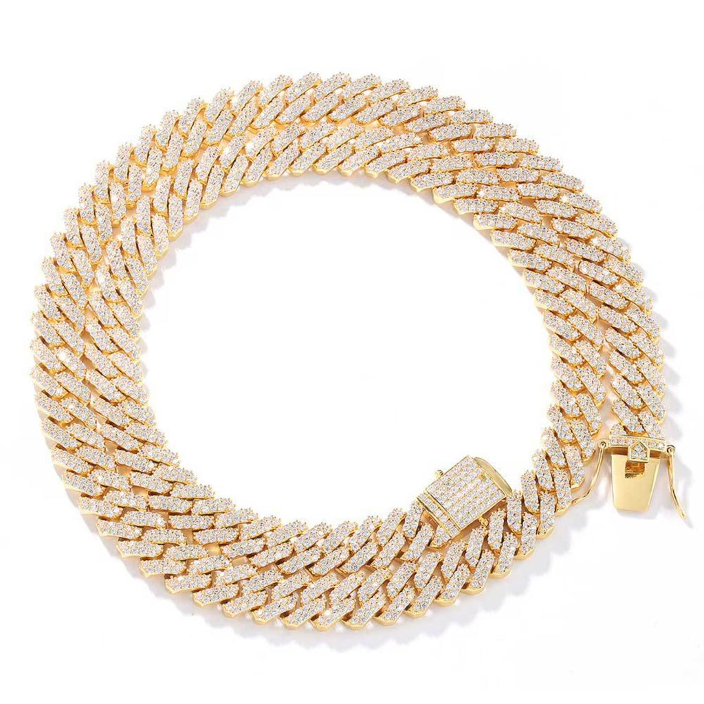 12MM Iced Out Miami Cuban Link Chain Necklace, 16-24 Inch T60021