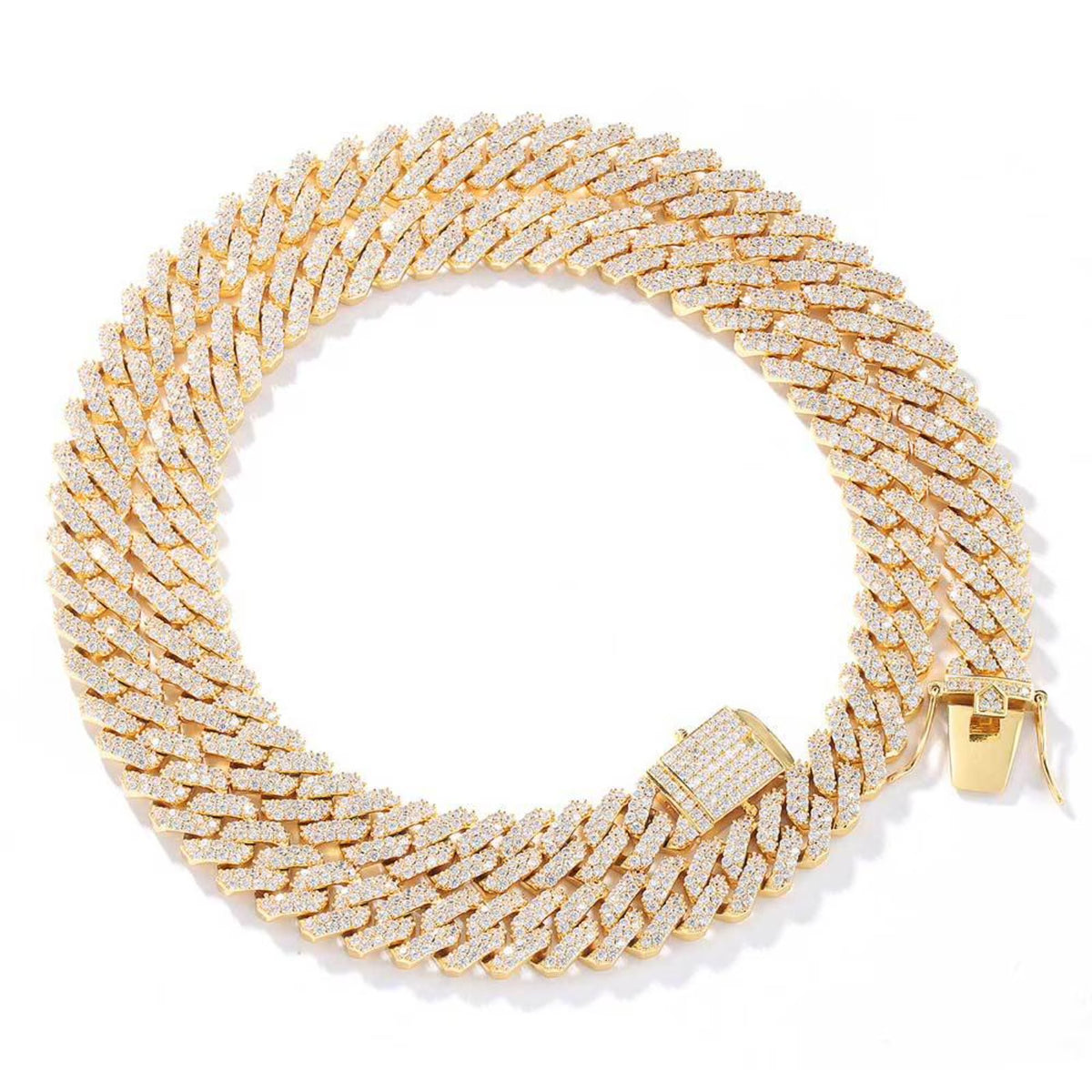 12MM Iced Out Miami Cuban Link Chain Necklace, 16-24 Inch T60021