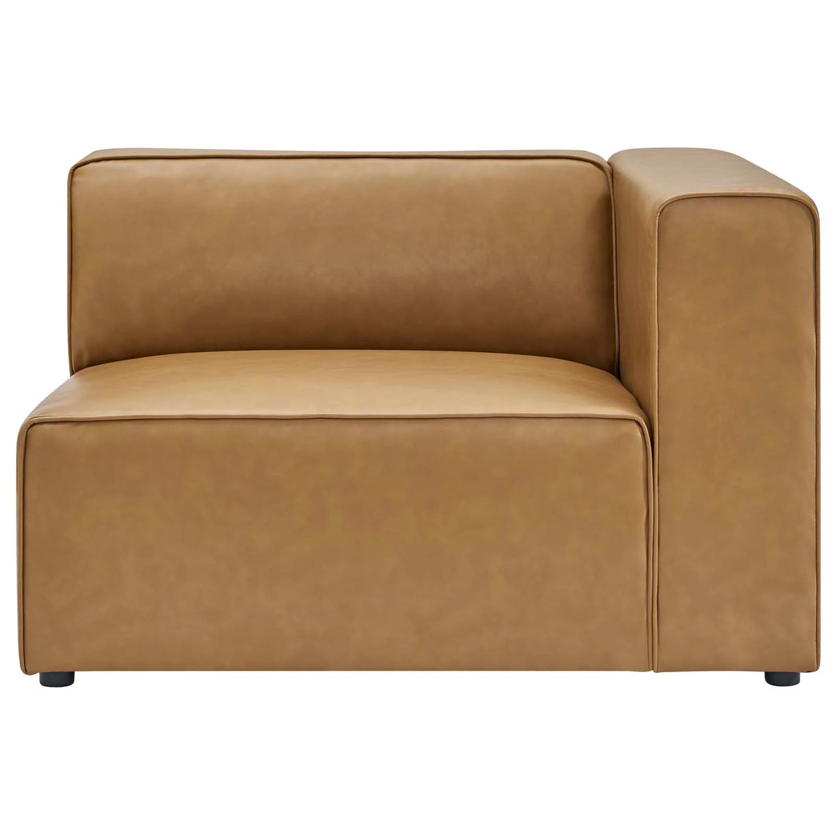 Tan Faux Vegan Leather Sectional Sofa Set A53150