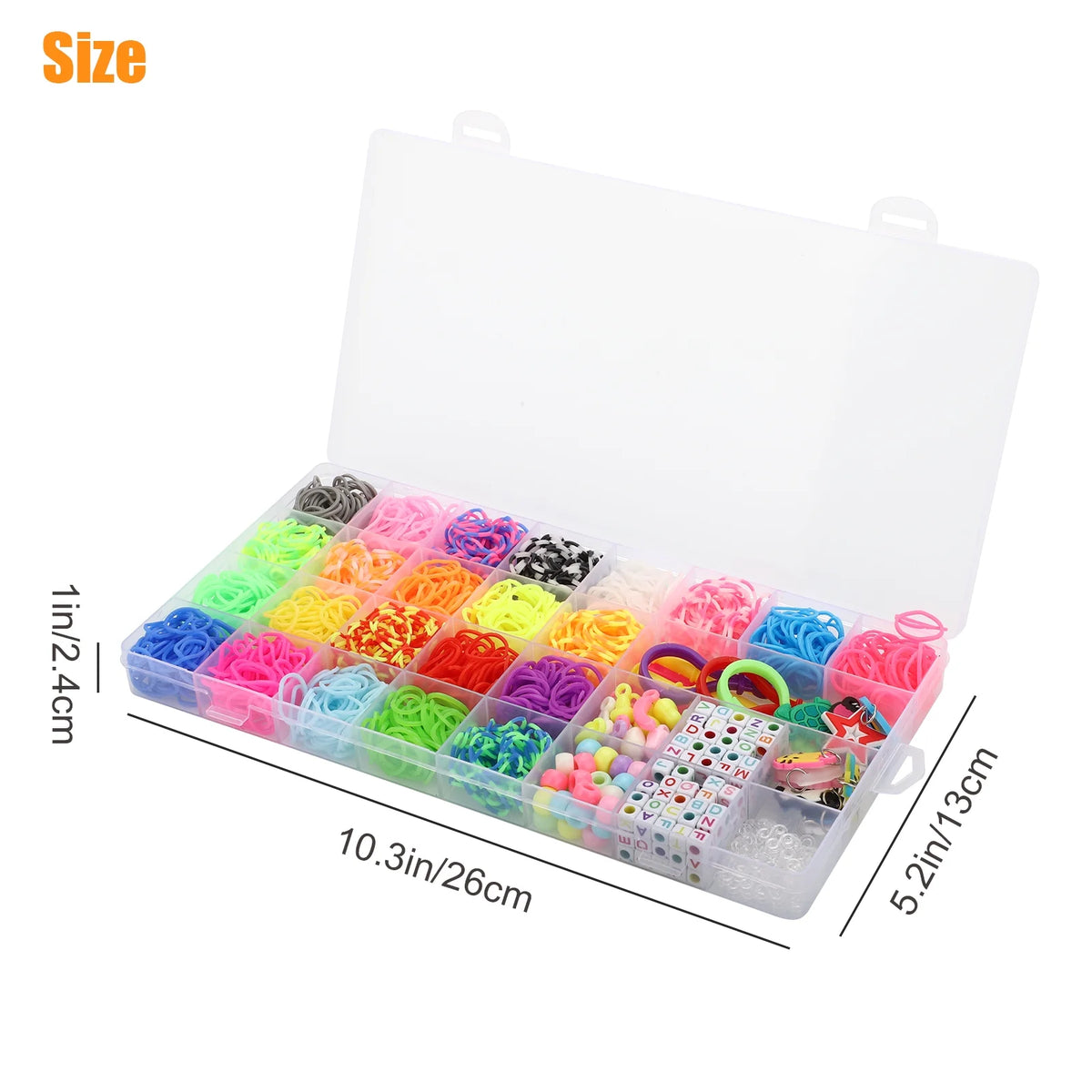2069pcs Loom Bands Kit 28 Colors Rubber Bands Bracelets Making Kit with Accessory K947708