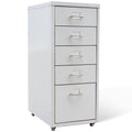 Metal Filing Cabinet with 5 Drawers Gray J55724