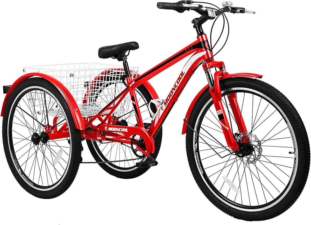 7 Speed Adult Mountain Tricycle with Shopping Basket H512