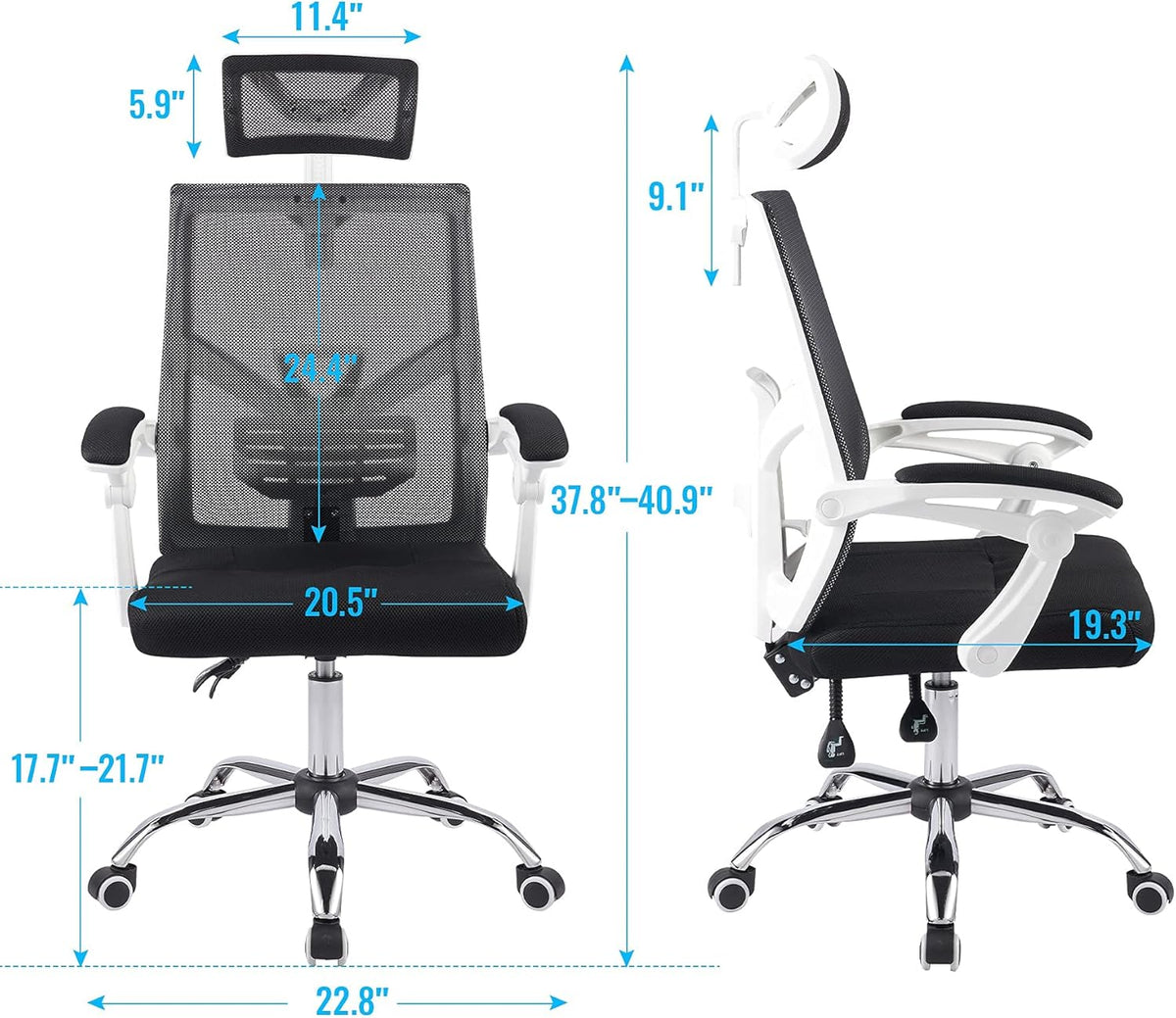 Black Ergonomic Mesh Office Chair with Lumbar Support M25982