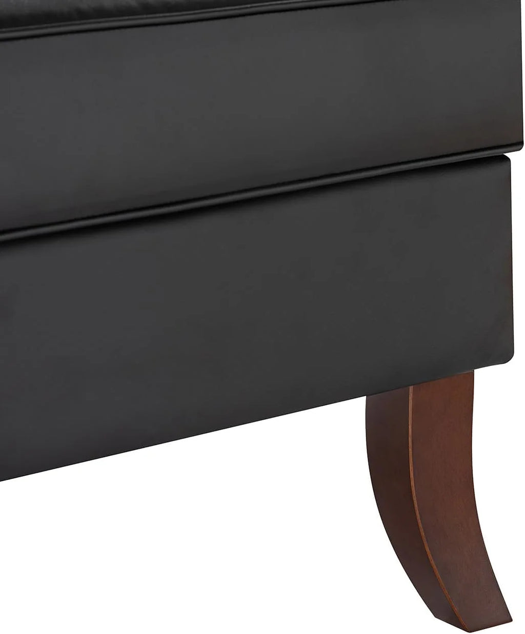 Black Faux Leather Wingback Accent Chair with Nailhead Trim J2055
