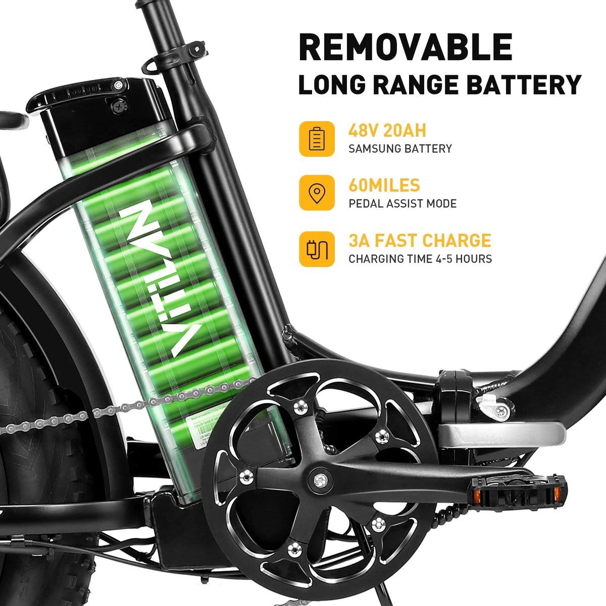 750W 20" Fat Tire Folding Step-Thru Electric Bike K758