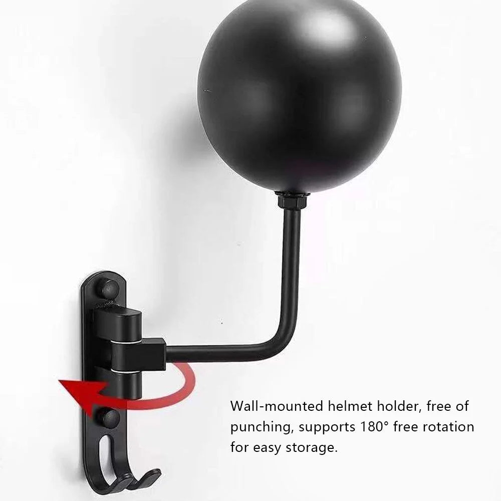 Wall-Mounted Metal Helmet Holder Hat Storage Rack Display Stand O132328