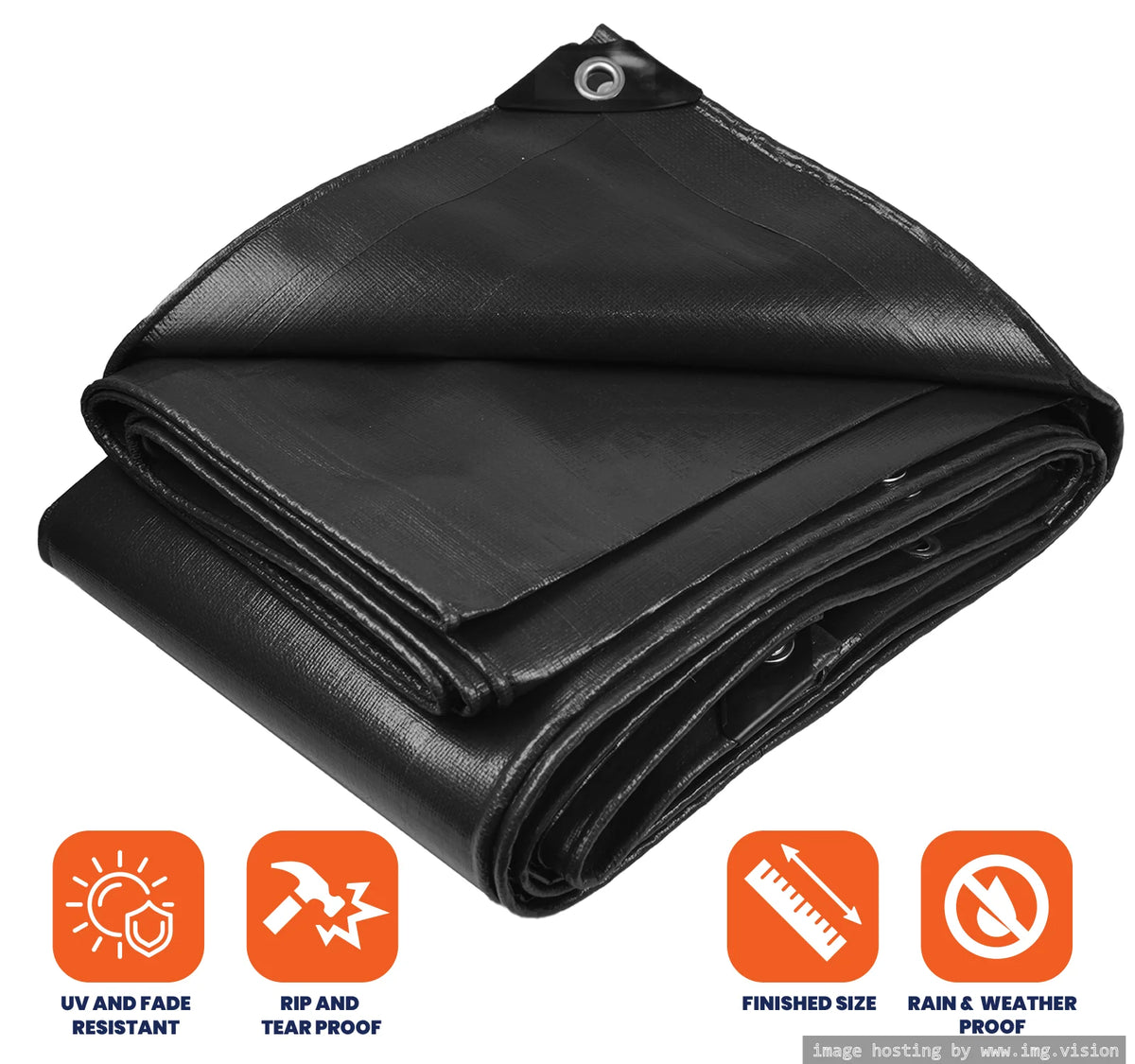 22 Mil Waterproof Silver/Black Tarp 6′ X 8′Ft D78837