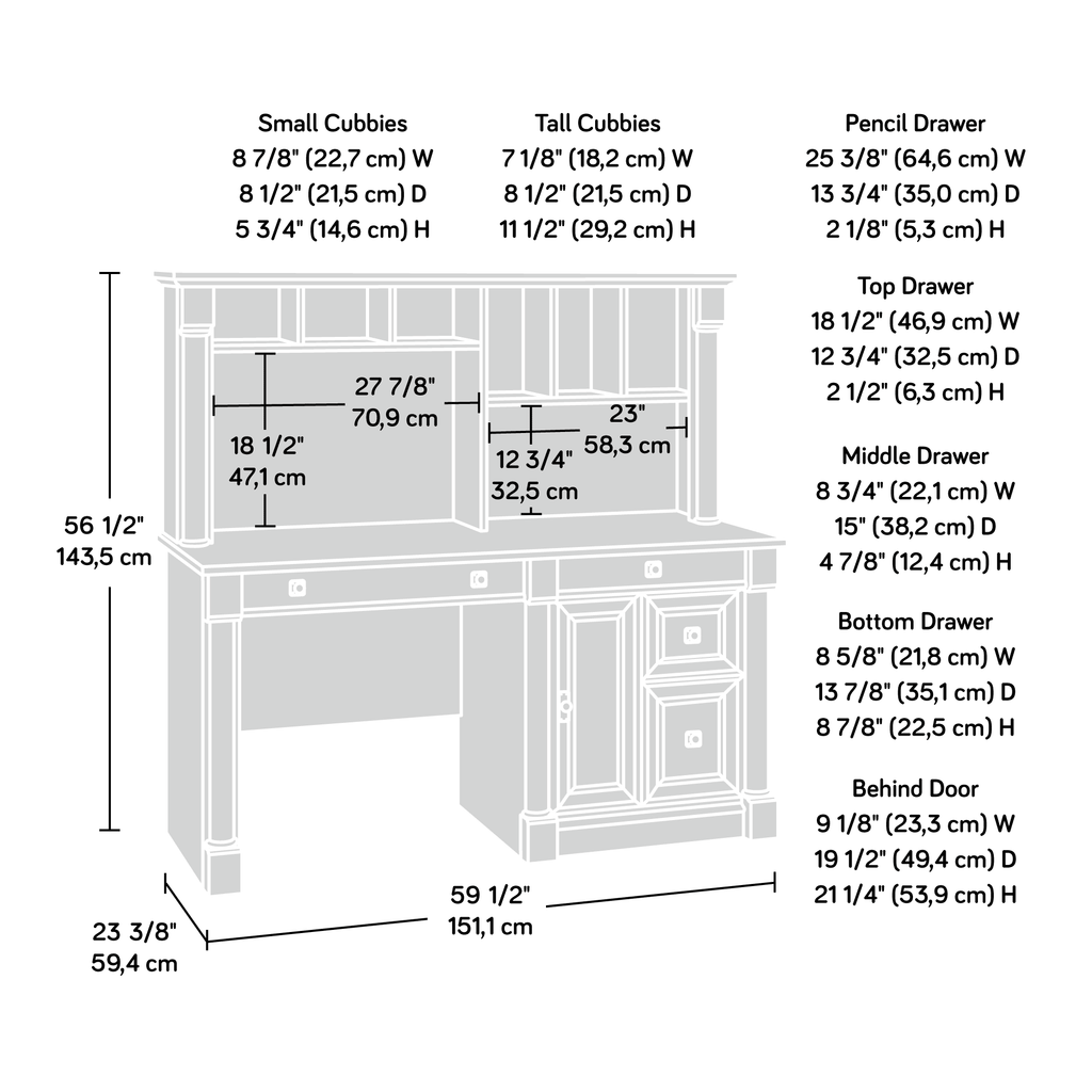 Computer Desk With Hutch L9461