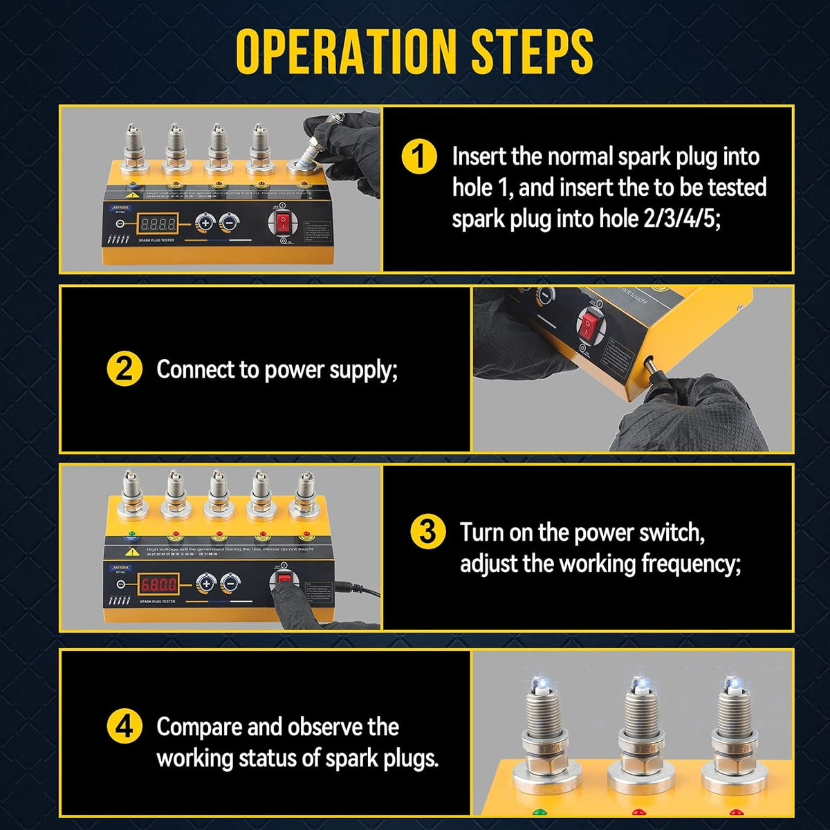 Car Spark Plug Tester with Adjustable 5Holes Detector I905